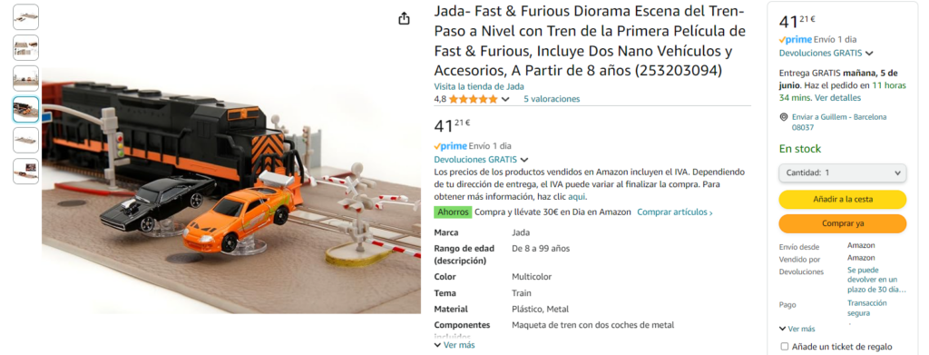 Diorama Fast and Furious en AMAZON